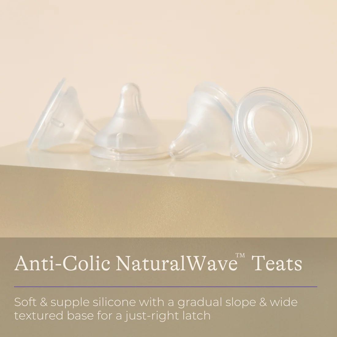 عبوة من حلمتين من NaturalWave® متوسطتي التدفق