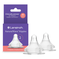 عبوة من حلمتين من NaturalWave® متوسطتي التدفق