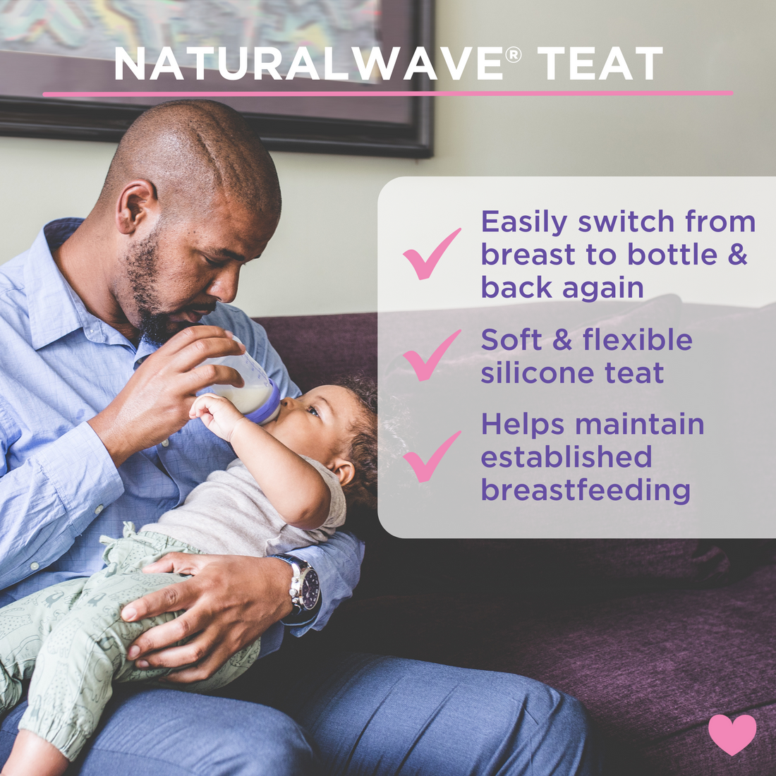 عبوة من حلمتين من NaturalWave® متوسطتي التدفق